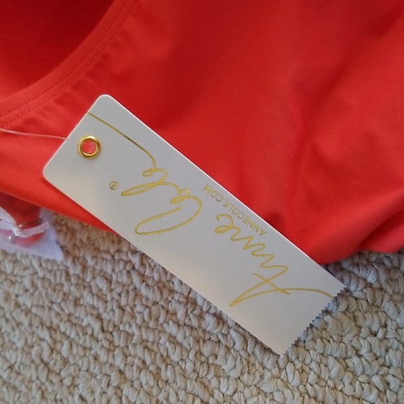 Anne Cole tankini top tropical orange sz L - Picture 15 of 15